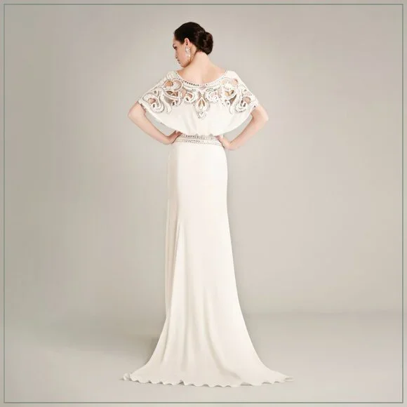 $6900 Temperley London Jean Crystal Embellished Art Deco Runway Bridal Gown - Picture 1 of 16